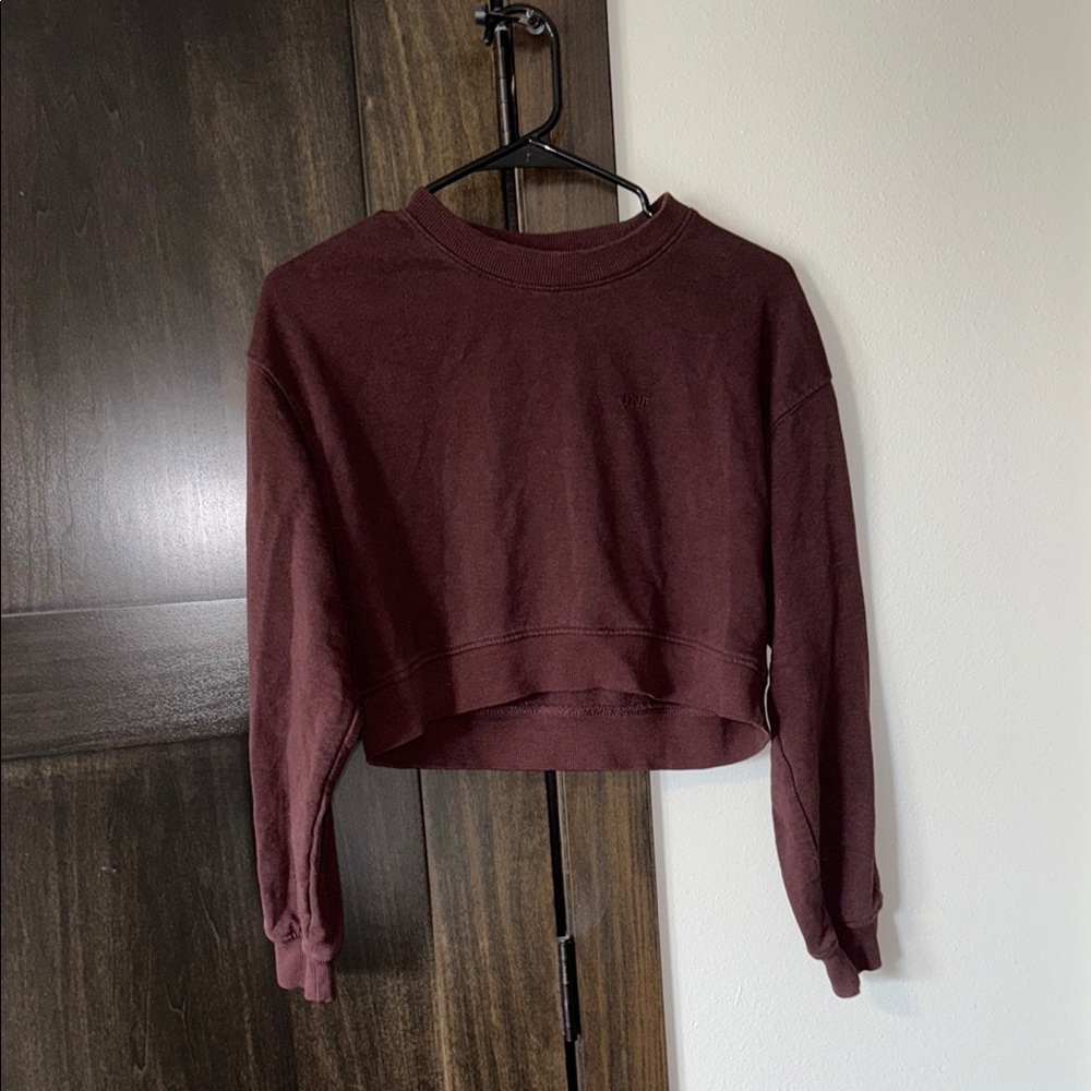 Maroon Cropped Sweatshirt H&M
